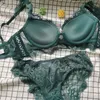 BRAS SETS PUSH UP LACE BH och trosor Set underkläder med bandage -medelfodrade kvinnor underkläder A B C D Cup White Red Black Green 230505