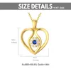 Chaînes YFN 14K Or Véritable Coeur Collier Pour Femmes Jaune Amour Pendentif Cubic Zirconia Jewerly Cadeaux Anniversaire