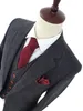 Herrenanzüge Blazer Dunkelgrau Herringbone Tweed Tailored Slim Fit Hochzeitsanzüge für Männer Maßgeschneiderter 3-teiliger Herrenanzug im Retro-Gentleman-Stil 230428