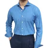 Camisas casuais masculinas Men camisa lavada camisa de manga comprida Camas de cabelos de alta qualidade Men Men, smoking Blue Shirt Social Herren Hemd 230505