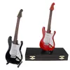 Decorative Objects Figurines Mini Electric Guitar Wooden Miniature Model Musical Instrument Decoration Gift Decor For Bedroom Living Room U2701 230504