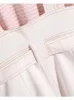 Tute da donna 2023 Vestito di moda estiva Studentessa Coreana T-shirt a righe larghe a vita alta Pantaloncini con cinturino casual Girly 2 pezzi Kawaii