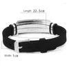 Charm Bracelets Trendy Simple Silicon Bracelet For Men Boy Personalize Sport Style Bangle Adjustable Length Wristband Male Jewelry Gifts