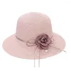 Wide Brim Hats Sweet Fisherman Hat Sunshade Summer Beach Braided Korean Vacation Lady Sun Sunscreen