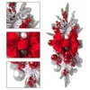 Guirlande de fleurs décoratives de Noël pour les escaliers magnifiquement couronne de porte d'entrée canne en bonbon rouge artificielle avec