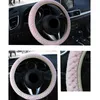 Tampas de volante Tampas de trança na capa para a decoração de carros feminina roda de direção de acessórios automáticos