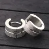 Hoop Earrings Titanium Steel Piercing Punk Style Mens Women Round Clip On Ear Stud Fashion Jewelry