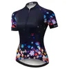 Racing Jackets Cycling Jersey Women Bike Top Shirt Short Sleeve MTB Mountain Ropa Road Bicycle Clothes Female Purple
