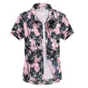 Camisas casuais masculinas Moda masculina camisa havaiana de manga curta seca rápida plus size tamanho asiático M-5xl Camisas de praia floral casual de verão para homens 230505