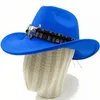 Hoeden met brede rand Emmer Wit Cowboy Jazz Top Hoofdaccessoires Vilt Heren en Dames Outdoor Ridder 230504