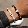 Charmarmband färgglada djävulens ögonarmband män 2023 mode enkel bredd 6mm matt pärla för smycken gåva pulsera hombre