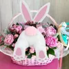 Decorative Flowers Easter BuWith Ears Wreath Kits Ornaments Spring Outdoor Hanging Decorations 2023 Party Decor For Home