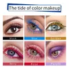 Pudaier Rainbow Colorful Mascara Maquillaje de ojos profesional Impermeable Fácil de quitar Punk Azul Blanco Rojo Negro Púrpura Alargar pestañas Color Mascara