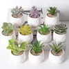 Flores decorativas 1pcs Plantas suculentas artificiais Decorações de plantas verdes Cactus pequenos ornamentos de escritório em vaso de escritório em vaso de bomte