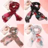 Foulards Femmes Été Printemps Long Doux Pour Léger Châle Floral Wrap Écharpe Georgette Soie Neck Guard