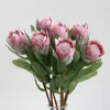 Декоративные цветы 3D Flocking Маленький ананас цветочный ретро -ретро -декорирование симуляция Император Шелковый искусственный свадебный букет