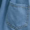 Shorts pour femme Été noir femmes Denim Shorts femmes S5XL Harem ébouriffé blanc bleu taille haute Shorts femme élastique jean court Z0505