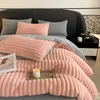 Beddengoed sets van hoge kwaliteit winterdikker koraal fleece set kunstmatig fluweel 200x230cm dekbedovertrek voor 1,8 m bed