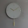 Väggklockor pendel rund klocka modern design vardagsrum tyst nordisk klocka utomhus minimalistiska horloge hus tillbehör