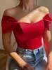 Damestanks Camis Spring Women Off Shoulder Strapless Camis Tanks Tube Tops Summer Bodycon Corset Crop Tops T -shirts Sexy Solid Tees Female 230504