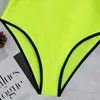 Roupas de mergulho secas tenina neon amarelo manga comprida maiô Rashguard feminino surfando roupas de banho surf no traje de mergulho de mergulho Mulheres Mulheres Cuidado J230505