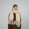 Lenços 2023 Candy de moda cor mulher inverno Casmere lenço de xales macios de táxos envoltórios damas grossas PASHMINA