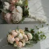 Rose Peony Bridal Cascading Bouquet Wedding Bouquets Bride Girl Flowers Home Party Decoratie Fake Tafel Bloem Wit roze