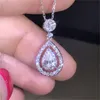 Grand ovale AAAAA rose Zircon Chocker collier 925 en argent Sterling pendentifs de mariage collier pour les femmes mariée fête bijoux cadeau