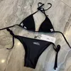 Costume da bagno di vendita caldo del costume da bagno delle donne sexy di modo del bikini Trasporto libero della stampa della lettera delle donne Set corto perizoma Reggiseno della spiaggia del partito Push Up Fasciatura Migliore qualità