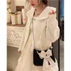 الأكياس المسائية عتيقة Bowknot Women Underarm Faux Pearl Chain Ladies Crossbody Bag Female ناعم نايلون محفظة صغيرة حقائب يد 230505