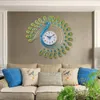 Horloges murales Luxury Peacock Clock Metal Creative Mute Modern Design Chadow salon Fashion Big Home Decoration