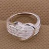 Anéis de banda moda feminina anéis meio coração em forma de coração feminino anel de casamento tamanho 5 anel presente