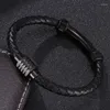 Bracelets de charme 2023 estes pretos de couro preto Bulchas de couro homens mulheres jóias de jóias Trendência unissex Banda Gift Pulsera Hombre ST516