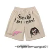 wangcai01 herrar shorts sommar shorts pistol ent tryck kvinnor man knä byxor harajuku fa lös hög midja fem poäng byxor tecknad y2k man shorts