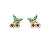 Boucles d'oreilles en argent Sterling 2023 pour femmes, bijoux délicats en forme de cerise, 2 couleurs, Cool, été, mignon, cadeau de mariage, 925