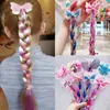 New Girls Cute Cartoon Bow Butterfly Colorful Braid Headband Kids Ponytail Holder Rubber Bands Fashion Hair Accessories 8 Colors