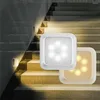 Veilleuses carrées 6 LED détecteur de mouvement lumière PIR armoire placard escalier lampe alimenté par batterie détecteur sans fil maison cuisine