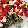Fleurs décoratives 12 têtes Rose artificielle Faux deux couleurs avec tiges Faux Roses Bouquets de fleurs pour la décoration de fête de mariage à la maison
