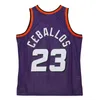 Maillots de basket-ball cousus Cedric Ceballos 1992-93 maille Hardwoods maillot rétro classique hommes femmes jeunesse S-6XL