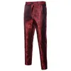 Men's Suits Blazers Wine Red Paisley Suit JacketPants Men Nightclub Fashion Blazers Single Breasted Mens Suits Stage Party Wedding Tuxedo Blazer 230505