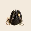 Cheap Purses on sale Lingge Chain Bag Genuine Leather Women's Mini Bucket Cowhide Small Design Sense One Shoulder Crossbody