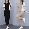 Kadınlar İki Parçalı Pantolon Kadınlar Günlük Moda Kalem T-Shirt Üst Setleri 2023 Yaz Artı Beden Giyim Ter Takımları Kadınlar için eşleşiyor