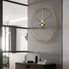 Orologi da parete Grande orologio islamico Orologio dorato Soggiorno di lusso Design moderno nordico Decorazioni per la casa silenziose Appeso Natura morta 50