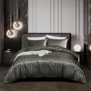 Bedding Sets Luxury Satin Bedding Conjunto de edredão com travesseiro estilo europeu de tamanho duplo king size confortável capas de cama de cama sem lençol 230504