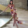 Sukienki imprezowe Seksowne formalne 2023 Kobiety bez ramiączek Surowe Suknie wieczorowe 3D Flower Lace Luksusowa sukienka koktajlowa 230505