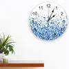 Wall Clocks Blue Dots Circle Clock Modern Design Living Room Decoration Kitchen Mute Watch Home Interior Decor