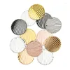 Charms 20pcs Fashion Electroplating Multicolor Single Hole Folded Shell Round-Shaped Earrings Necklace Pendant Jewellery Accessories