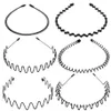 Mode-Wellen-Haarband für Herren, Damen, Unisex, schwarzes gewelltes Haar, Hoop-Band, Sport-Stirnband, Haarband, Haarschmuck, Geschenke, 6 Stück/Set