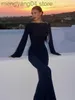 Kobiety w letnim imprezie stroju kąpielowego w stroju kąpielowym przyjęcie kąpielowe 2023 NOWA BIAŁA SKOK ELEGATOWA KREKTOR SEKSUNEK SEKSEK Backless Beach Maxi Sukienka A2323 T230505