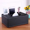 Tissue Boxes Napkins Faux Leather Hotel Office Home Desk Table Remote Control Phone Tissue Paper Storage Box Holder Organizer Z0505